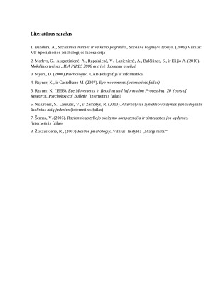 Regimojo dėmesio apimties priklausomybės nuo stimulo dydžio ir įprasminimo tyrimas. Paveikslėlis 9