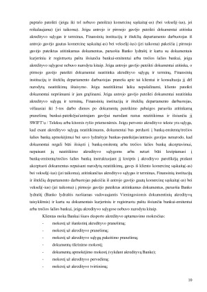 PERVEDAMASIS AKREDITYVAS ESMĖ IR PANAUDOJIMAS TARPTAUTINIUOSE ATSISKAITYMUOSE. Paveikslėlis 10