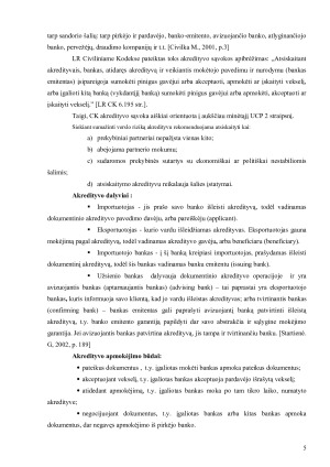 PERVEDAMASIS AKREDITYVAS ESMĖ IR PANAUDOJIMAS TARPTAUTINIUOSE ATSISKAITYMUOSE. Paveikslėlis 5