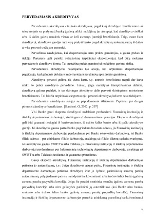 PERVEDAMASIS AKREDITYVAS ESMĖ IR PANAUDOJIMAS TARPTAUTINIUOSE ATSISKAITYMUOSE. Paveikslėlis 6