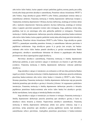 PERVEDAMASIS AKREDITYVAS ESMĖ IR PANAUDOJIMAS TARPTAUTINIUOSE ATSISKAITYMUOSE. Paveikslėlis 7