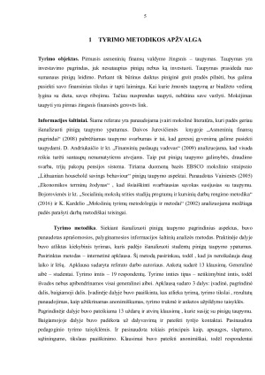 PINIGŲ TAUPYMO ANALIZĖ. Paveikslėlis 5