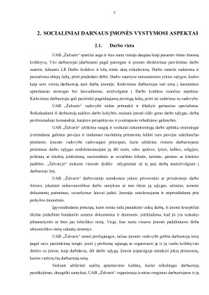 UAB „ŽALVARIS“ SOCIALINĖ ATSAKOMYBĖ IR REKOMENDACIJOS. Paveikslėlis 5