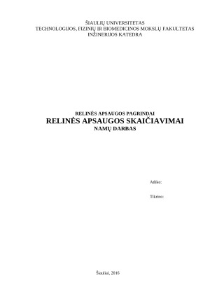 Relinės apsaugos skaičiavimai