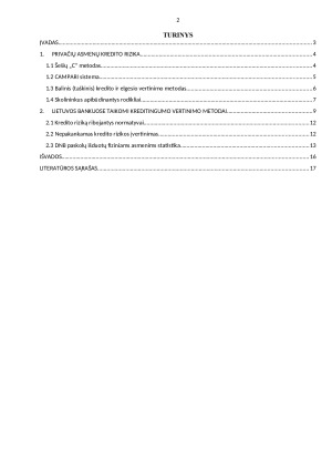 SKOLINIMO PRIVATIEMS ASMENIMS RIZIKA IR KREDITINGUMO VERTINIMAS. Paveikslėlis 2