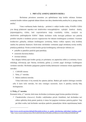 SKOLINIMO PRIVATIEMS ASMENIMS RIZIKA IR KREDITINGUMO VERTINIMAS. Paveikslėlis 4