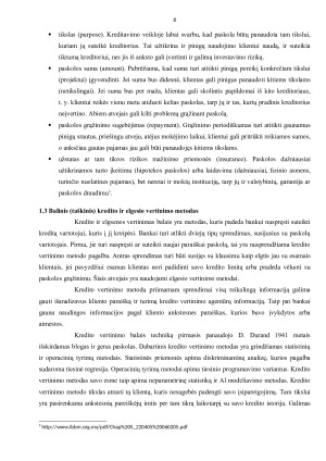 SKOLINIMO PRIVATIEMS ASMENIMS RIZIKA IR KREDITINGUMO VERTINIMAS. Paveikslėlis 6