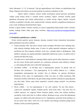 SKOLINIMO PRIVATIEMS ASMENIMS RIZIKA IR KREDITINGUMO VERTINIMAS. Paveikslėlis 7
