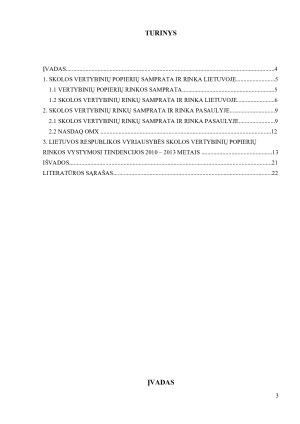 SKOLOS VERTYBINIŲ POPIERIŲ RINKA LIETUVOJE IR PASAULYJE, JOS VYSTYMASIS. Paveikslėlis 3
