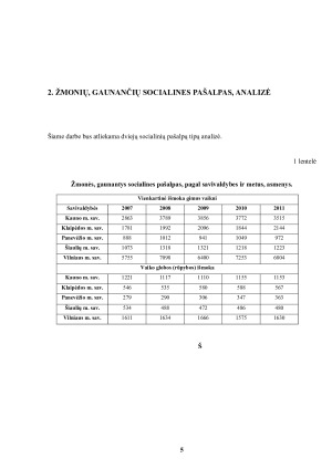 Socialinių pašalpų išlaidų Lietuvoje analizė. Paveikslėlis 5