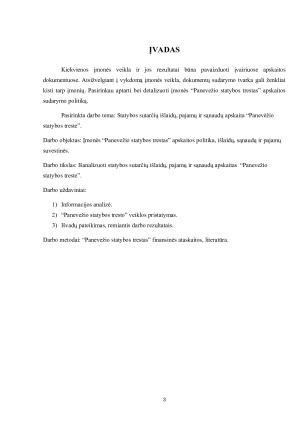 Statybos sutarčių išlaidų, pajamų ir sąnaudų apskaita “Panevėžio statybos treste”. Paveikslėlis 3