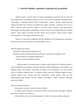 Statybos sutarčių išlaidų, pajamų ir sąnaudų apskaita “Panevėžio statybos treste”. Paveikslėlis 4