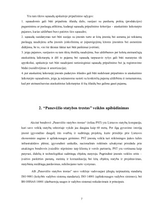 Statybos sutarčių išlaidų, pajamų ir sąnaudų apskaita “Panevėžio statybos treste”. Paveikslėlis 7