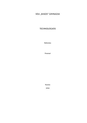 TECHNOLOGIJOS. FINANSŲ REFERATAS. Paveikslėlis 1