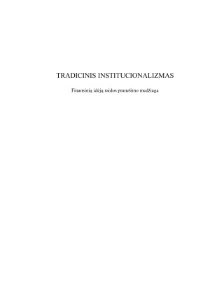 TRADICINIS INSTITUCIONALIZMAS. Paveikslėlis 1