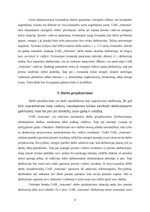 UAB „ANTOMAS“ ORGANIZACINĖS VALDYMO STRUKTŪROS CHARAKTERISTIKŲ ANALIZĖ. Paveikslėlis 8