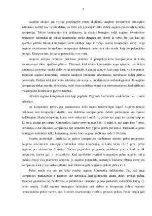 VERTĖS IR AUGIMO AKCIJOS. Paveikslėlis 6