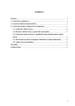 VALIUTOS KURSUS SĄLYGOJANTYS VEIKSNIAI. Paveikslėlis 2