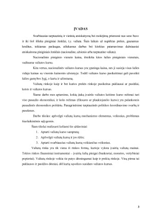 VALIUTOS KURSUS SĄLYGOJANTYS VEIKSNIAI. Paveikslėlis 3