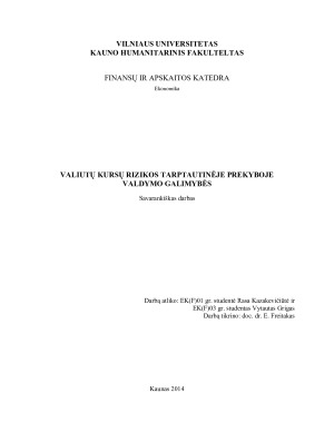 VALIUTŲ KURSŲ RIZIKOS TARPTAUTINĖJE PREKYBOJE VALDYMO GALIMYBĖS