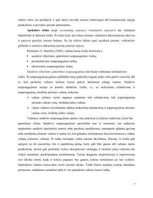 VALIUTŲ KURSŲ RIZIKOS TARPTAUTINĖJE PREKYBOJE VALDYMO GALIMYBĖS. Paveikslėlis 7