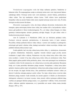 VALIUTŲ KURSŲ RIZIKOS TARPTAUTINĖJE PREKYBOJE VALDYMO GALIMYBĖS. Paveikslėlis 8