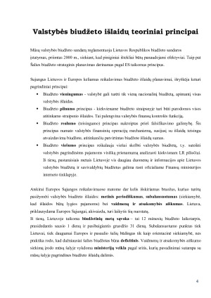 VALSTYBĖS BIUDŽETO IŠLAIDOS. Paveikslėlis 4