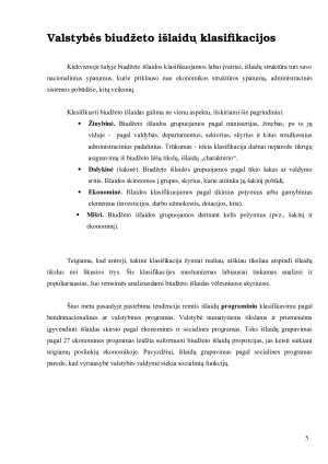 VALSTYBĖS BIUDŽETO IŠLAIDOS. Paveikslėlis 5