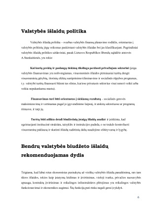 VALSTYBĖS BIUDŽETO IŠLAIDOS. Paveikslėlis 6