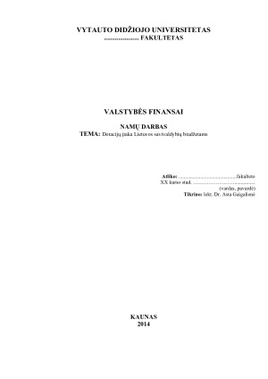 Dotacijų įtaka Lietuvos savivaldybių biudžetams