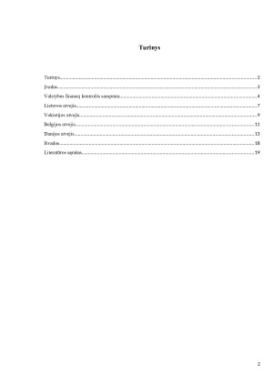 Valstybės finansų kontrolė Lietuvoje, Vokietijoje, Belgijoje ir Danijoje. Paveikslėlis 2