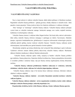 VALSTYBĖS FINANSŲ POLITIKA