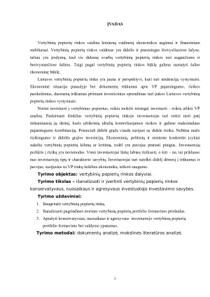 VERTYBINIŲ POPIERIŲ RINKA IR JOS DALYVIAI KONSERVATYVŪS, NUOSAIKŪS, AGRESYVŪS INVESTUOTOJAI. Paveikslėlis 3