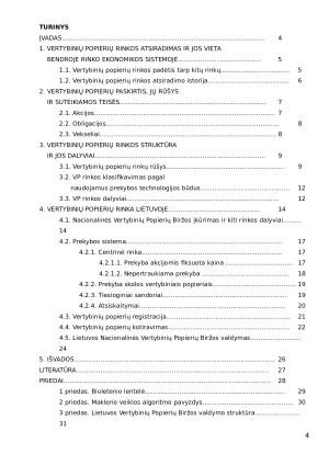 Vertybinių popierių rinkos teoriniai pagrindai ir raida Lietuvoje
