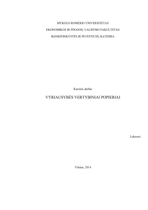 VYRIAUSYBĖS VERTYBINIAI POPIERIAI