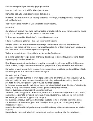 V. Šekspyras Hamletas aprašymas. Paveikslėlis 2