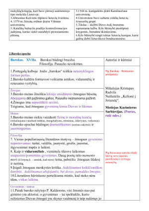 Kultūros/literatūros epochos. Paveikslėlis 2