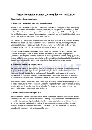 Vincas Mykolaitis Putinas ,,Altorių Šešėly'' aprašymas