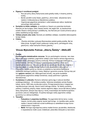 Vincas Mykolaitis Putinas ,,Altorių Šešėly'' aprašymas. Paveikslėlis 8