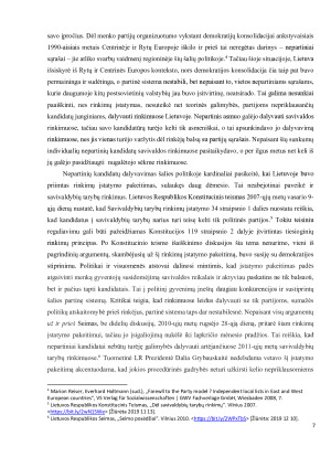  Nepartiniai kandidatai ir jų įtaka savivaldos rinkėjų elgsenai 2011 - 2019 . Paveikslėlis 7