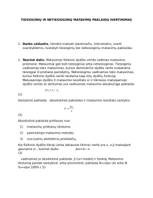 TIESIOGINIŲ IR NETIESIOGINIŲ MATAVIMŲ PAKLAIDŲ ĮVERTINIMAS
