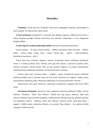 Stroopo efekto tikrinimas. Strūpo efektas. Paveikslėlis 5