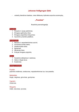 J. V. Gėtė Faustas. Analizė