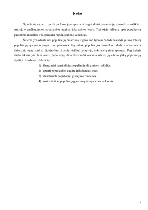 Populiacijų dinamika ir ją veikiantys veiksniai. Paveikslėlis 2