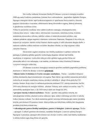 Europos Sąjungos darnaus vystymosi strategijos pagrindiniai bruožai ir prioritetai. Paveikslėlis 2