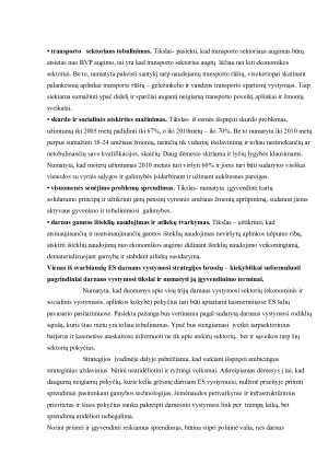 Europos Sąjungos darnaus vystymosi strategijos pagrindiniai bruožai ir prioritetai. Paveikslėlis 3