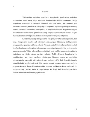 Kompiuterio poveikis žmogaus sveikatai ir darbo vietos ergonomika. Paveikslėlis 2