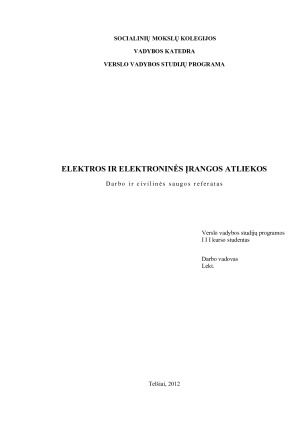 ELEKTROS IR ELEKTRONINĖS ĮRANGOS ATLIEKOS. Paveikslėlis 1