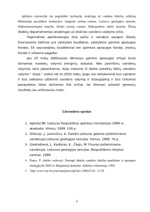 Vandens tarša, jos vertinimo kriterijai ir apsaugos perspektyvos Europos Sąjungoje ir Lietuvoje. Paveikslėlis 10