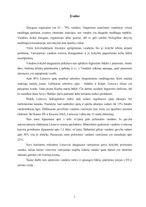 Vandens tarša, jos vertinimo kriterijai ir apsaugos perspektyvos Europos Sąjungoje ir Lietuvoje. Paveikslėlis 2